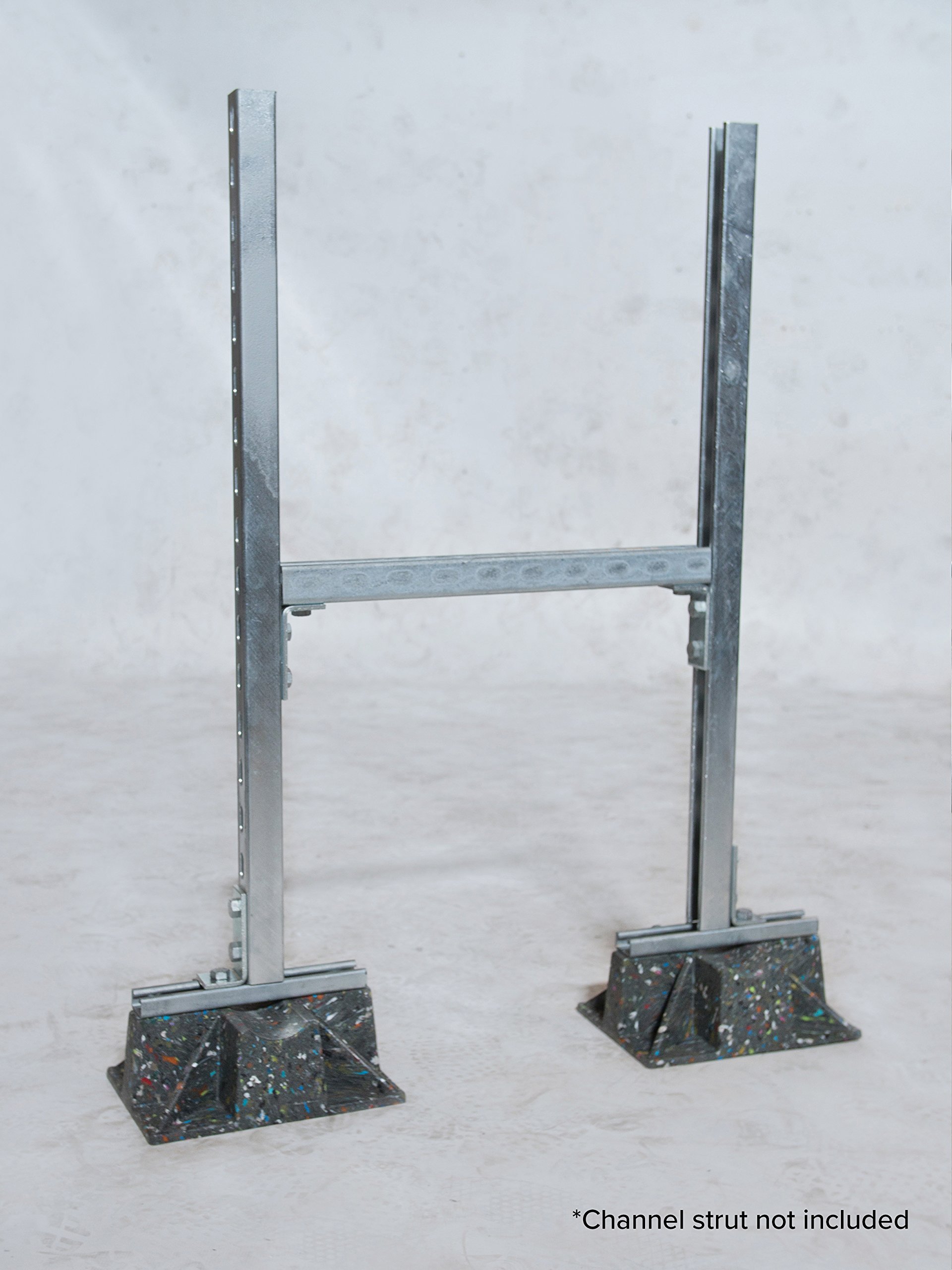 Heavy Duty Saddle Support Rooftop Pipe Stand - UV Resistant Recycled Plastic Pipe Cradle & Sleeper Curb with Strut Attachment Holes | Perfect for Roofing, HVAC, and Construction Projects