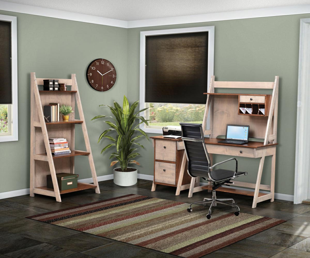 Timberline Desk & Hutch - Modern Home Office Furniture with Storage Shelf - Perfect for Study, Work, and Remote Learning Spaces