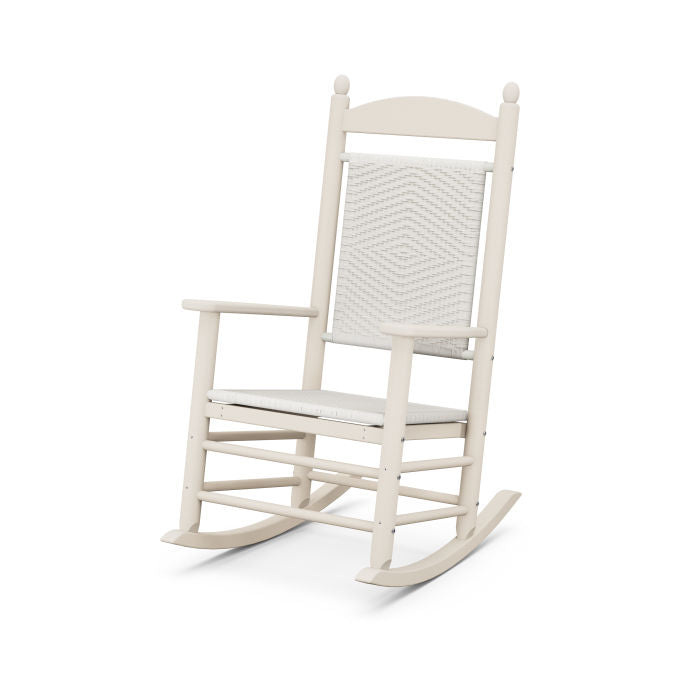POLYWOOD Jefferson Woven Rocker - All-Weather Outdoor Rocking Chair with UV Protection | Perfect for Patio, Garden, Porch & Poolside Relaxation