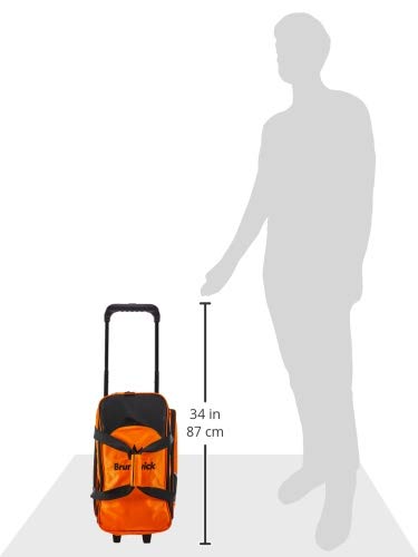 Brunswick Edge Double Roller Bowling Bag for Men & Women - Durable Orange Bowling Ball Carrier with Wheels - Perfect for League Play & Tournament Travel
