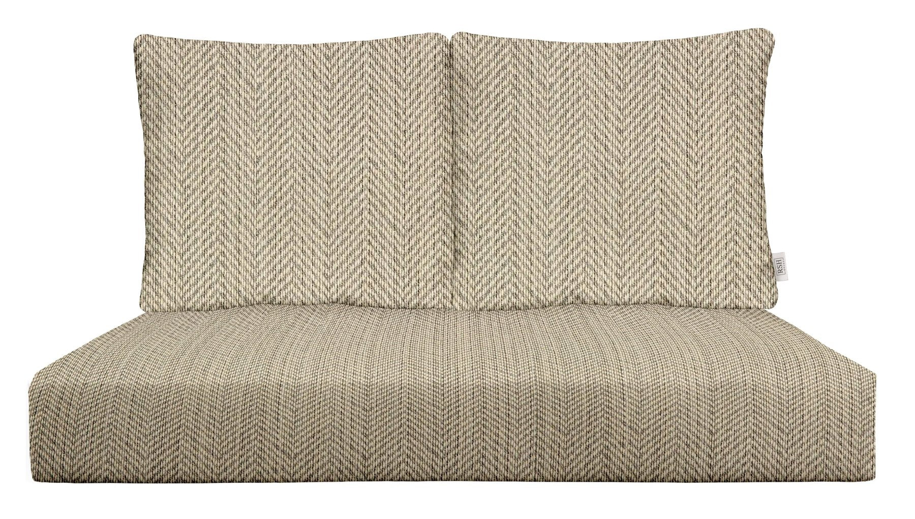 Sunbrella Designer Fusion Posh Deep Seating Loveseat Cushion Set - Waterproof Outdoor Patio Furniture Cushions for Garden, Poolside & Backyard Relaxation