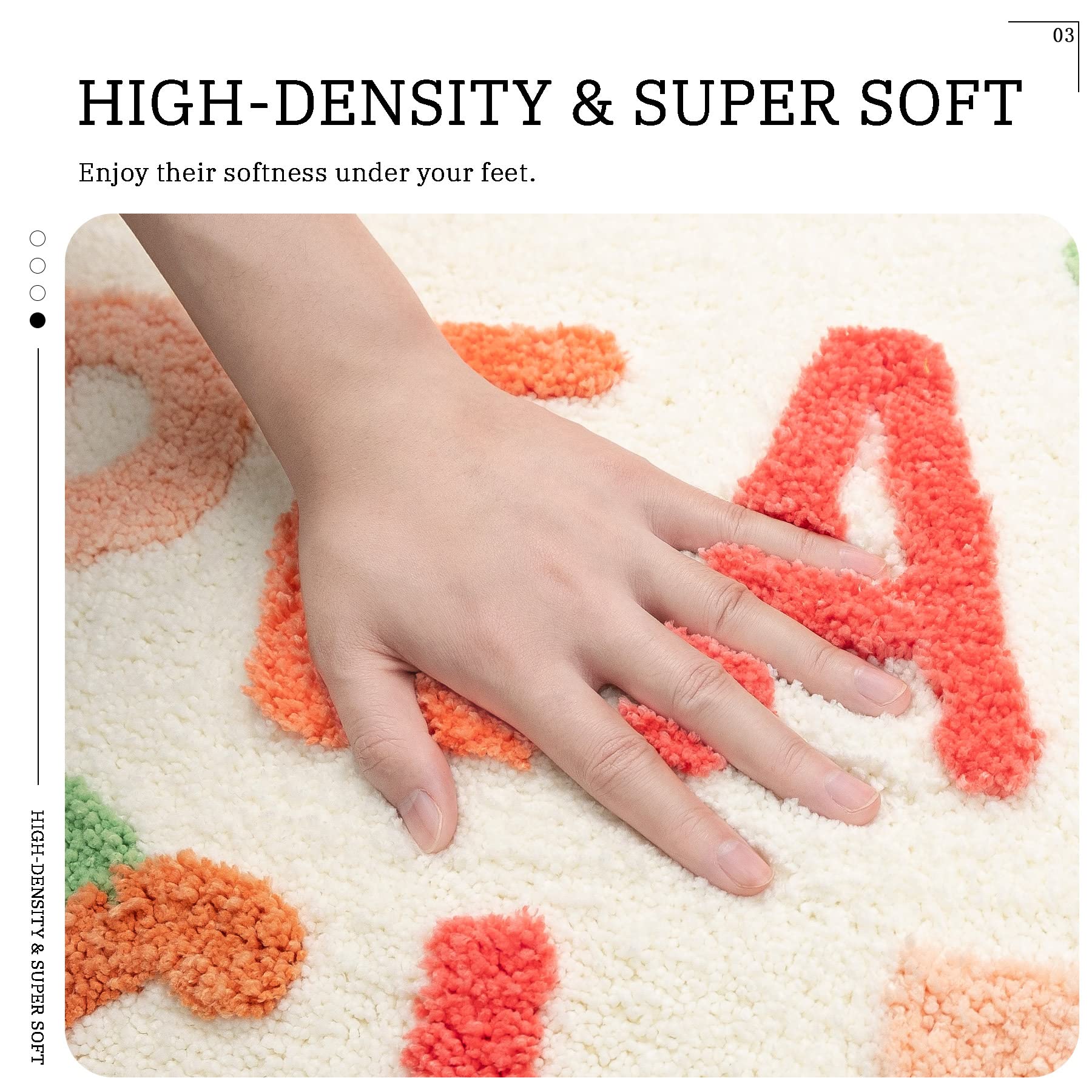 MUJOO Peachy Clean Bath Mat - Ultra Soft, Water Absorbent & Non-Slip Bathroom Rug in Pink & Cream (18x24 Inch) - Machine Washable Peach Shower Mat for Bathroom, Kids Room & Nursery Decor