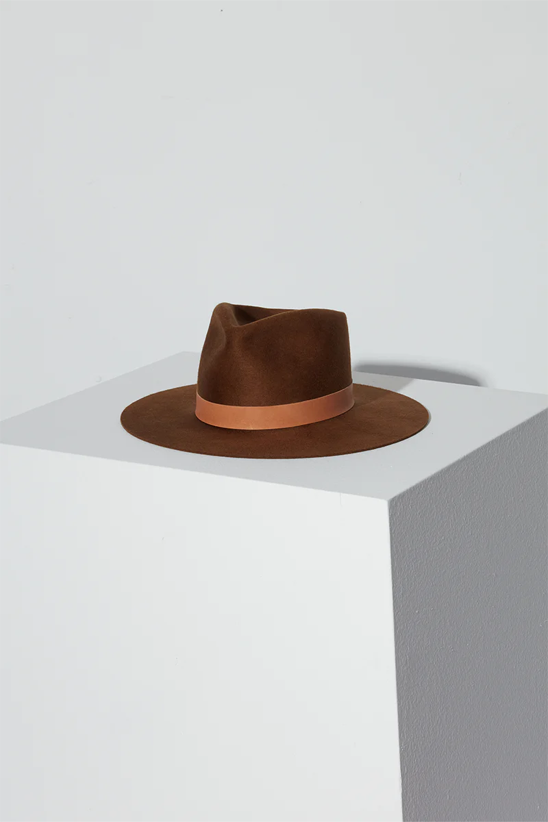 Janessa Leoné Stewart Hat in Whiskey - Wide Brim Sun Hat for Women, Summer Beach Hat with UPF Protection, Boho Fashion Accessory for Outdoor, Travel, and Vacation