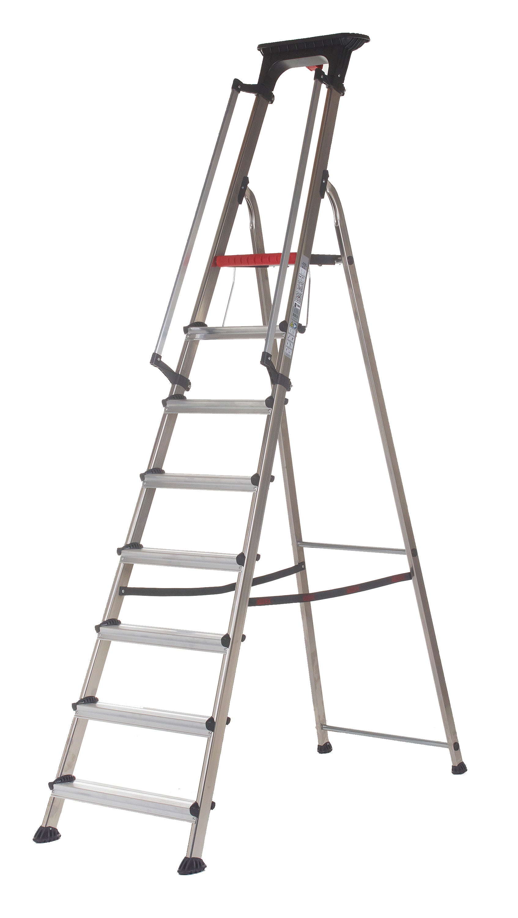 Heavy Duty Double Decker Aluminum Stepladder with Tool Tray - Perfect for Home Improvement, Warehouse, and Construction Work