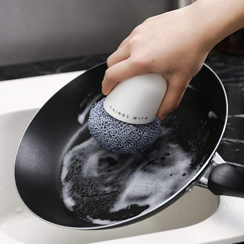 2-Pack Washing Brush & Pan Brush Set - Heavy Duty Cleaning Brushes for Kitchen, Bathroom, Floors - Perfect for Scrubbing Pots, Pans, Tiles, and Grout