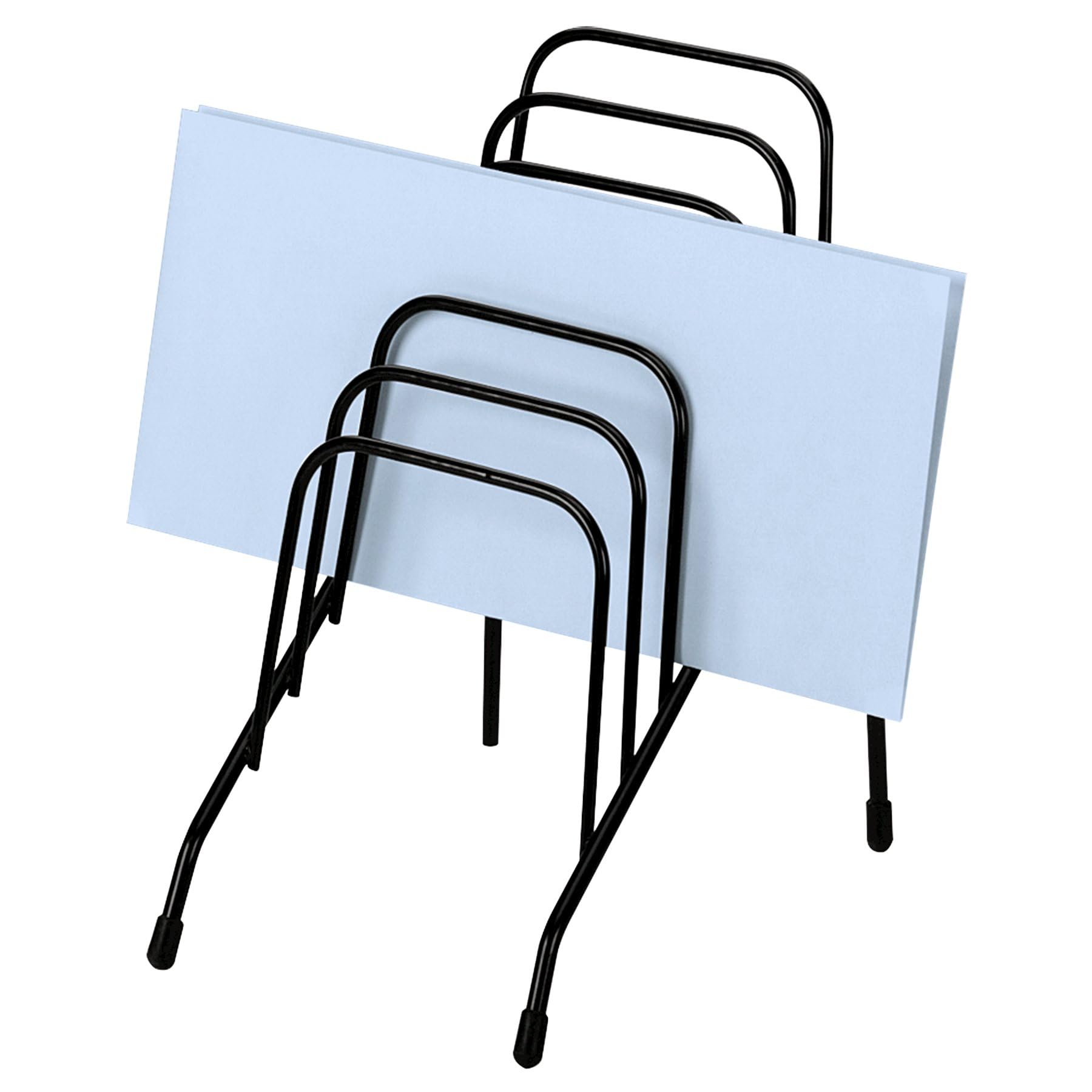 Fellowes Step File Junior Wire Organizer Rack - 6 Section Black Desktop File Organizer (72613) | Perfect for Office, Home & School Paperwork Organization