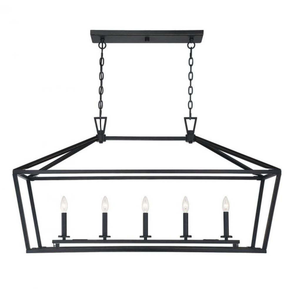 Luther Linear Chandelier - Modern LED Pendant Light Fixture for Dining Room, Kitchen Island & Living Room | Dimmable Hanging Light with Adjustable Length | Sleek Contemporary Design for Home & Office Decor