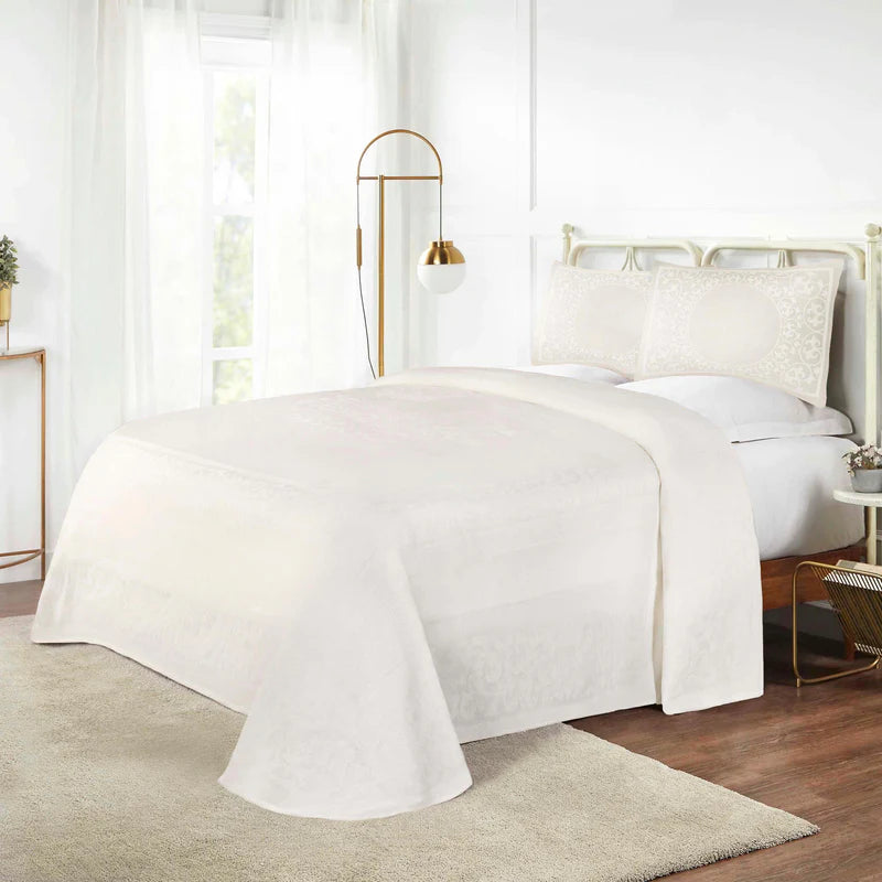 Boho Mandala Cotton Blend Woven Jacquard Bedspread Set - Queen Size, Soft & Breathable, Ethnic Home Decor for Bedroom, Living Room, Dorm or Yoga Studio