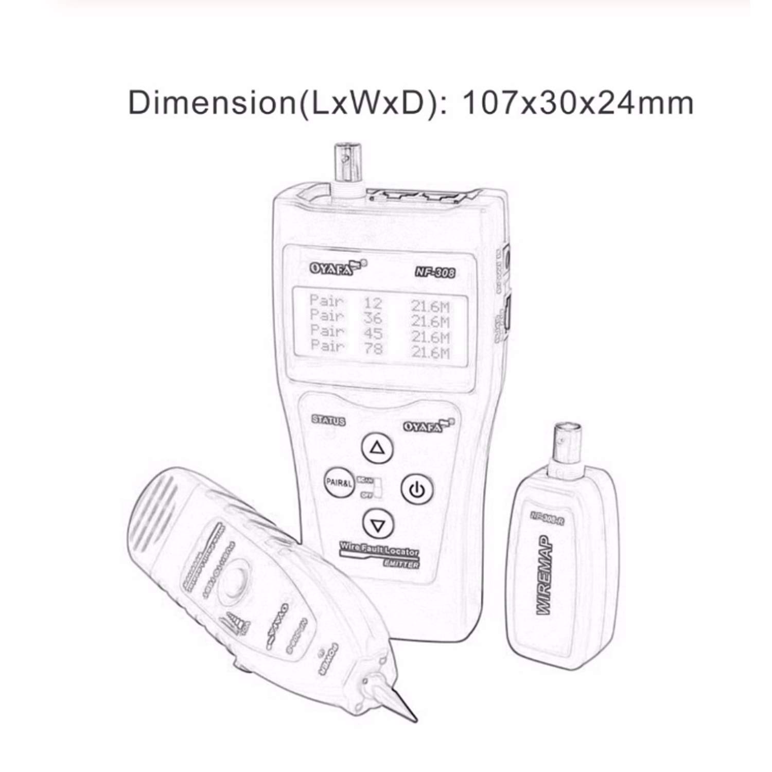 3-in-1 NF-308 Digital LCD Network Cable Tester - Telephone Wire Tracker, Ethernet Cable Finder & Line Locator for Home/Office Network Installation & Maintenance