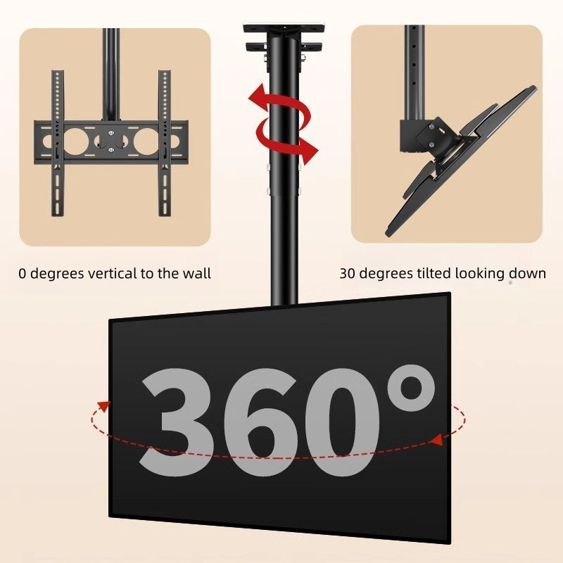42-85 Inch Universal LCD TV Wall Mount Bracket with 360 Degree Rotation - Heavy Duty Ceiling and Wall Mount for Flat Screen TVs, Monitors - Perfect for Living Room, Bedroom, Office and Commercial Spaces