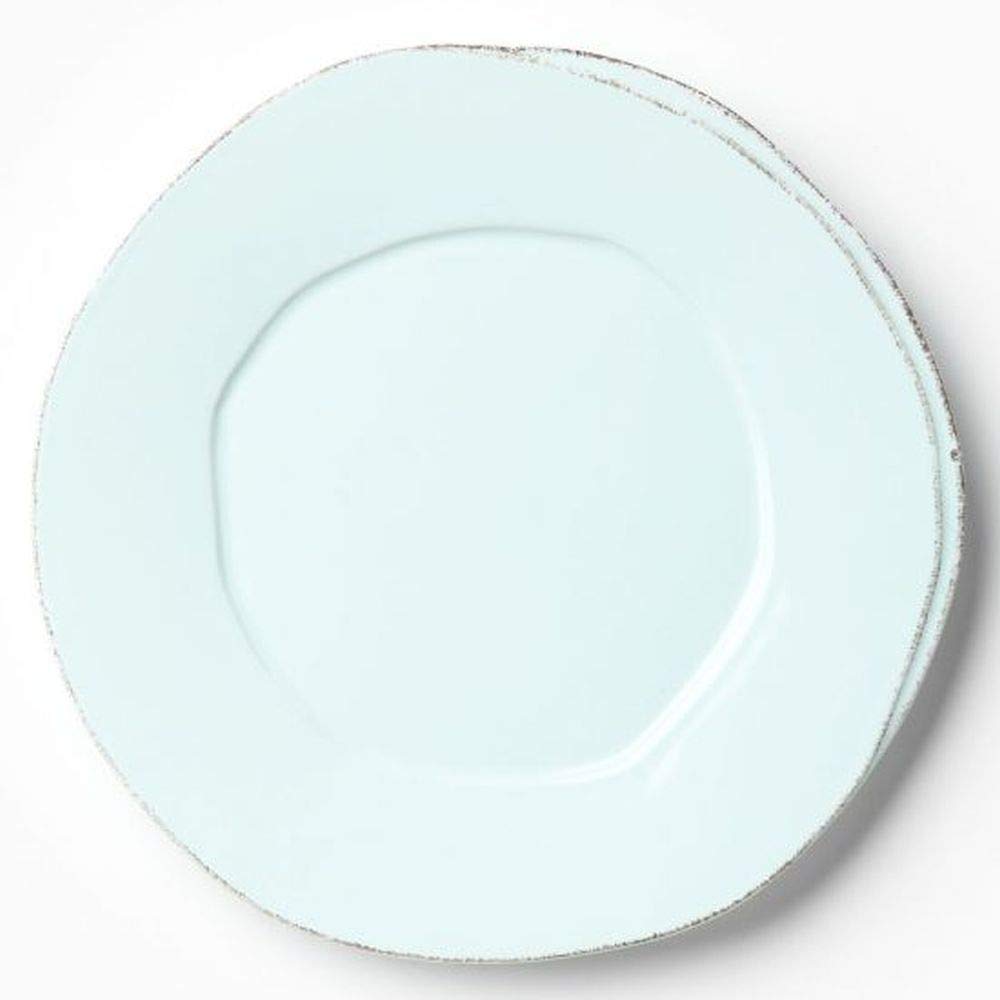 Vietri Lastra Aqua 12 Inch Stoneware Dinner Plate - Handcrafted Ceramic Dinnerware for American Dining, Perfect for Everyday Meals & Special Occasions