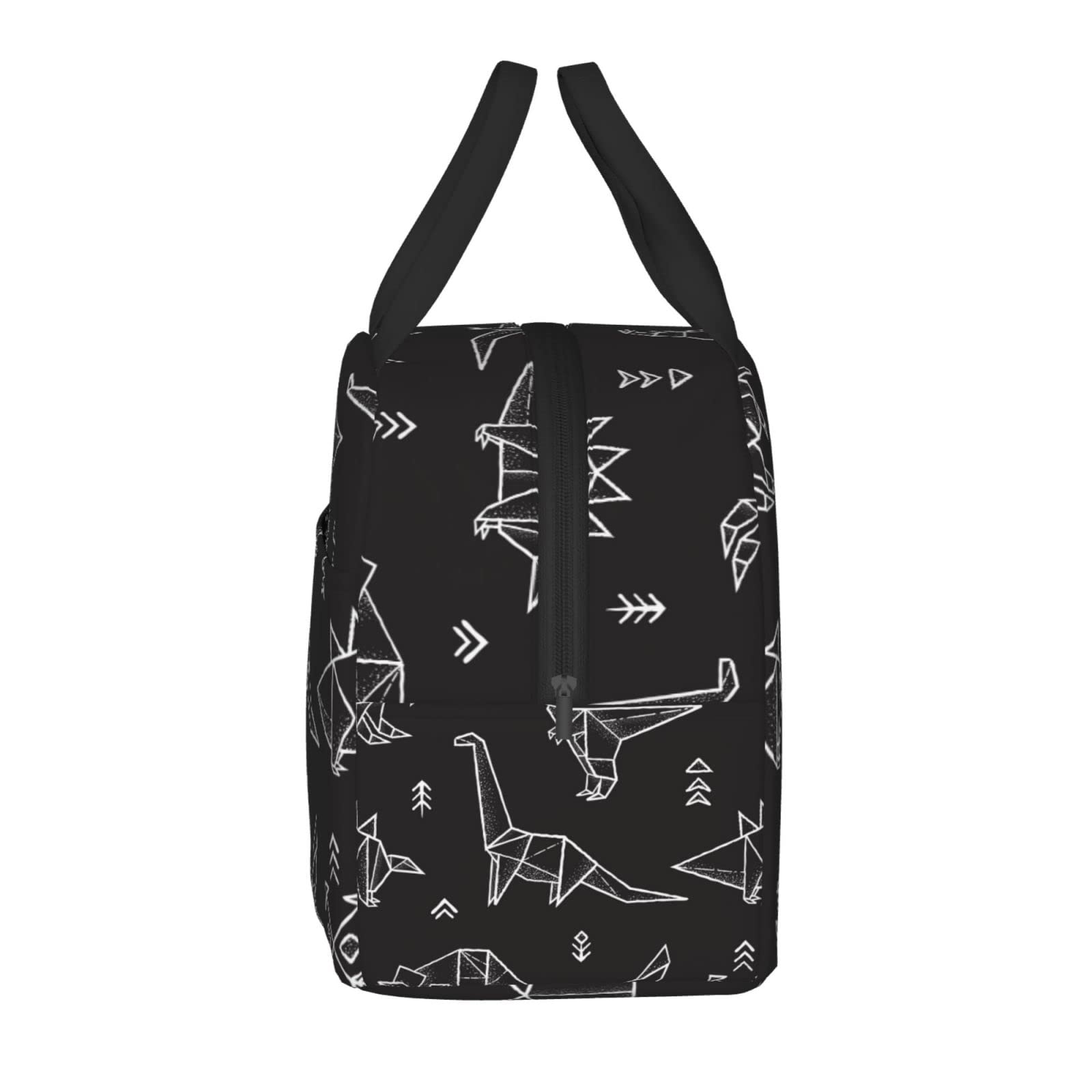Galaxy Origami Dinosaur Insulated Lunch Box - Reusable Thermal Meal Bag for Kids & Adults | Perfect for School, Work, Travel, Picnics & Outdoor Activities