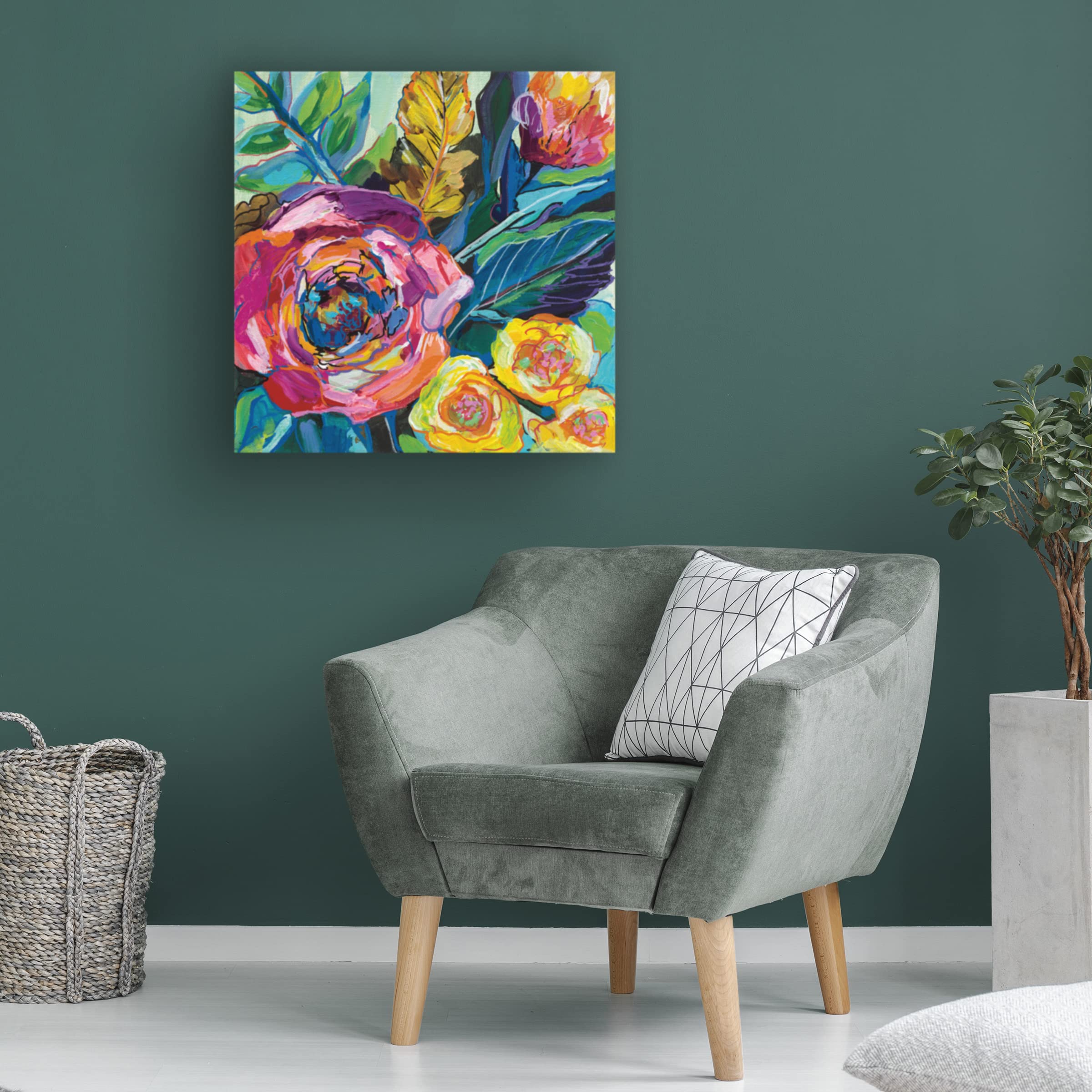 Trademark Fine Art 'Pop' Canvas Art by Jeanette Vertentes - 18x18 Inch Square Modern Abstract Painting - Perfect for Living Room, Bedroom & Office Decor