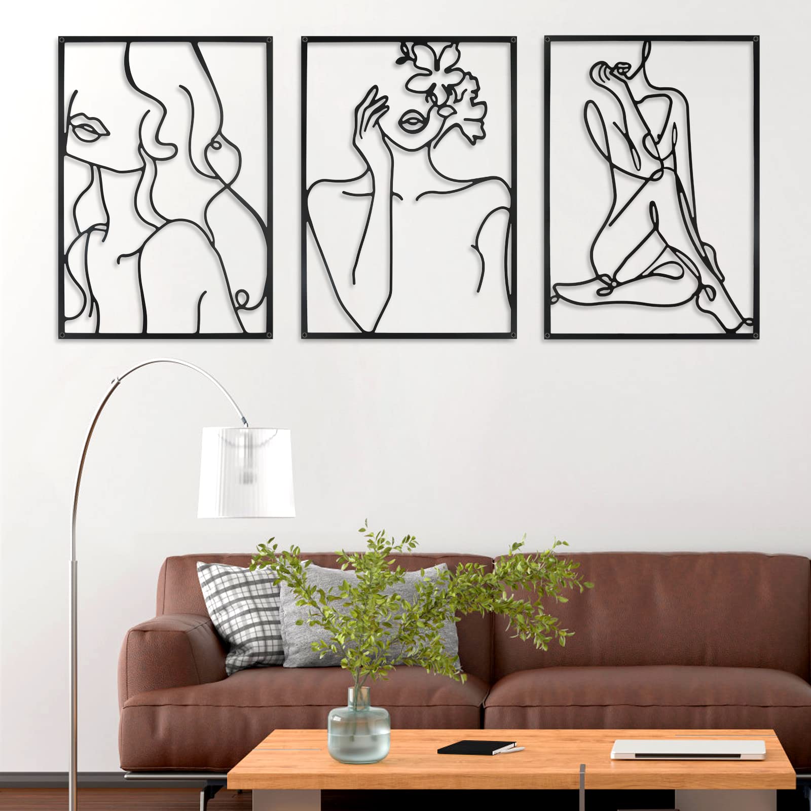 Black Metal Wall Art Set of 3 - 0.12
