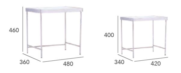 CAMEO Nest of 2 Tables with Mirror - Modern Side Tables for Living Room, Bedroom & Office - Space Saving Accent Tables with Stylish Mirror Design