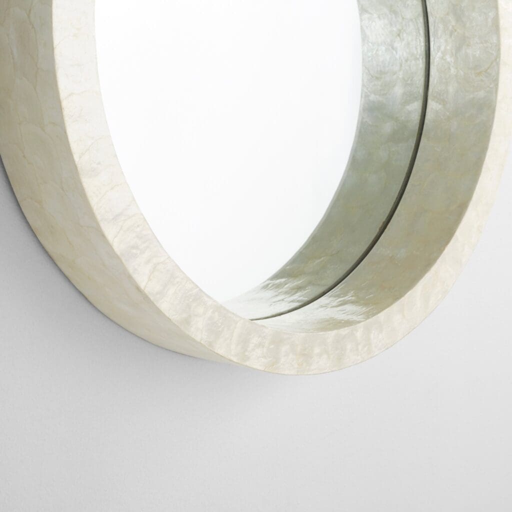Cyan Design 11591 Triton Round Mirror - Small White Wall Mirror for Bathroom, Bedroom & Living Room Decor