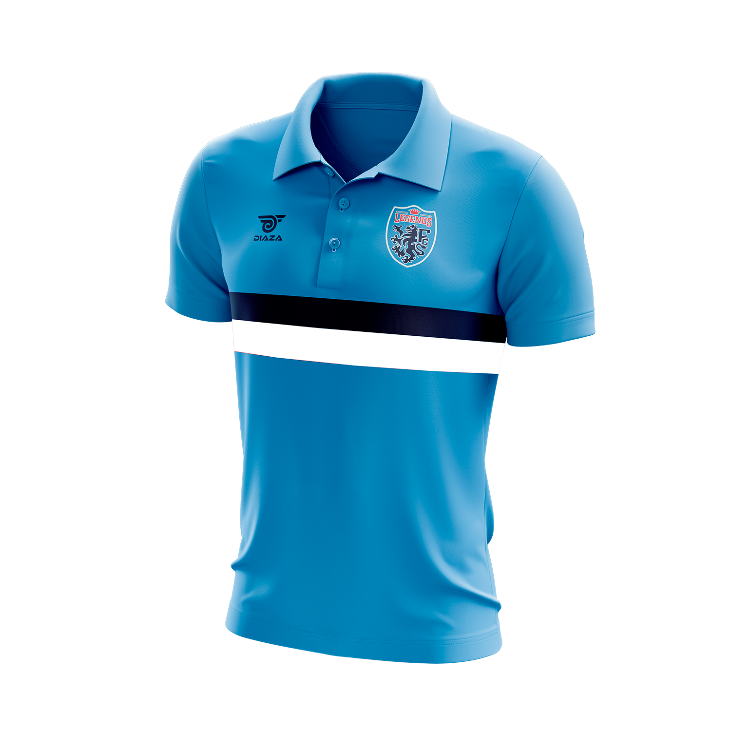 Legends FC Classic Polo Shirt for Men - Blue Cotton Casual Sportswear - Perfect for Soccer, Golf, and Everyday Wear