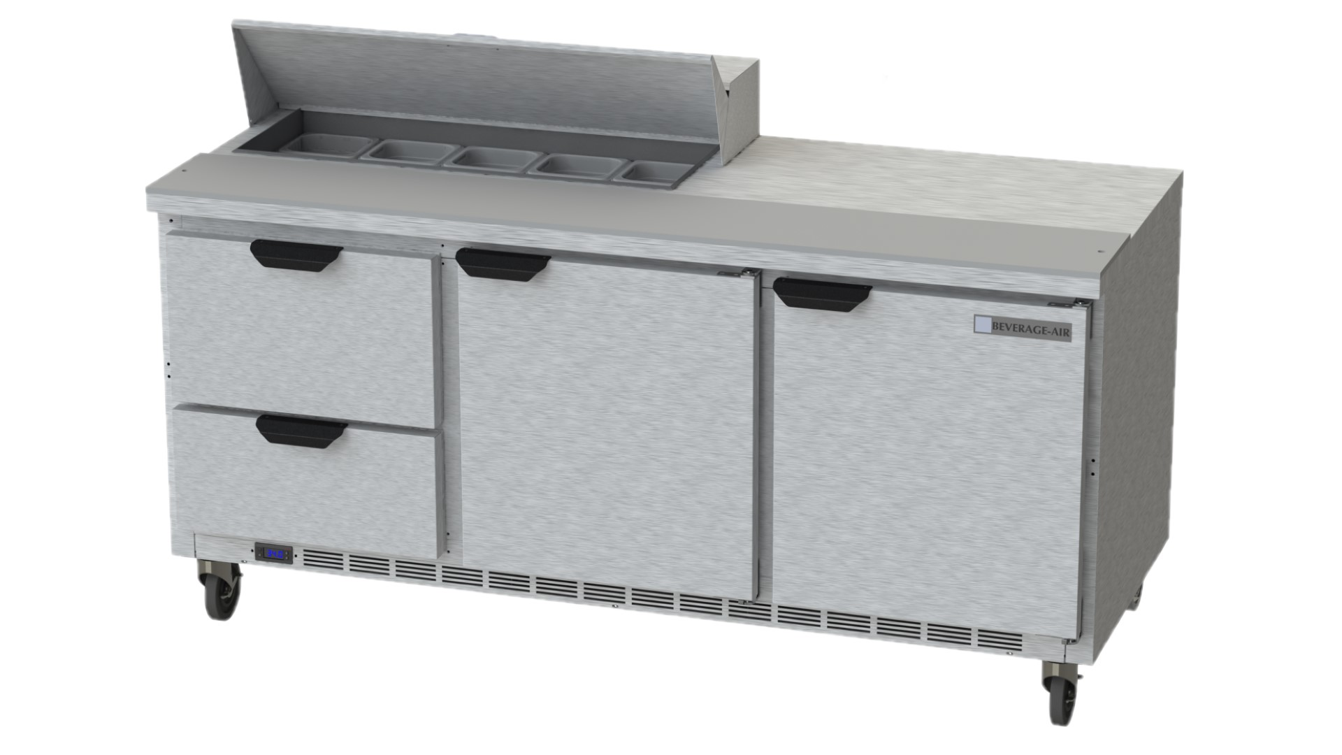 Beverage Air SPED72HC 10 2 Commercial Sandwich & Salad Prep Table - 72 Inch Stainless Steel Refrigerated Workstation for Restaurants, Delis & Catering Businesses