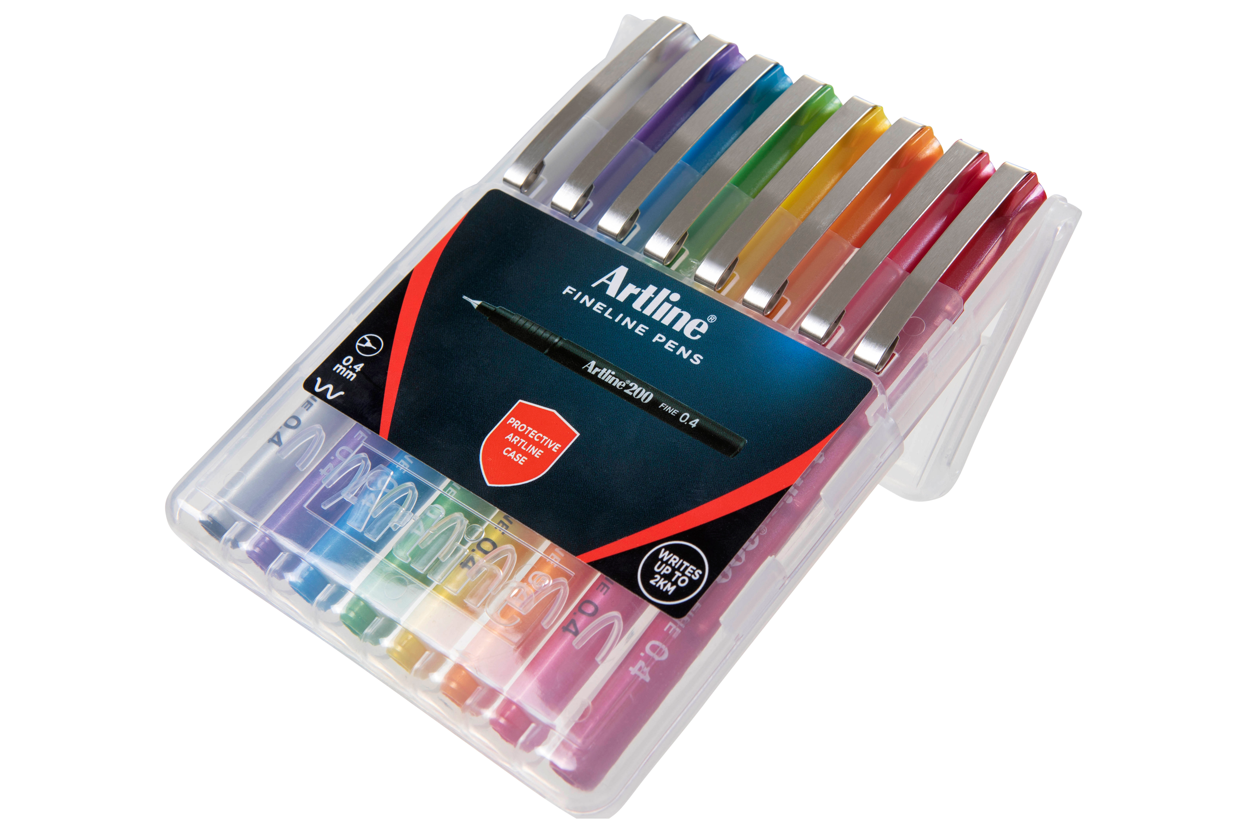 Artline 200 Bright Fineline Pens 0.4mm - 8 Pack Vibrant Colored Fine Tip Markers for Journaling, Note Taking & Art Projects