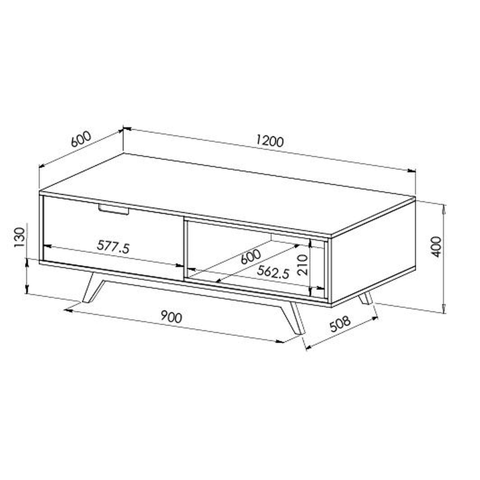Stylish Tuscany Coffee Table 1200mm - Solid Oak Wood with White Finish by Criterion | Perfect for Living Room, Lounge & Home Decor
