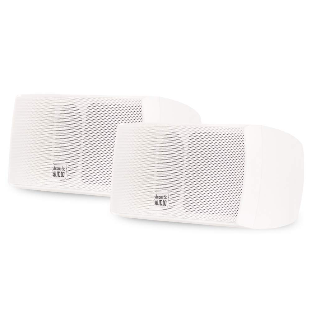 Acoustic Audio AA32CW 600W Mountable Indoor Bookshelf Speakers (Pair, White) - Perfect for Home Theater, Music & Surround Sound Systems