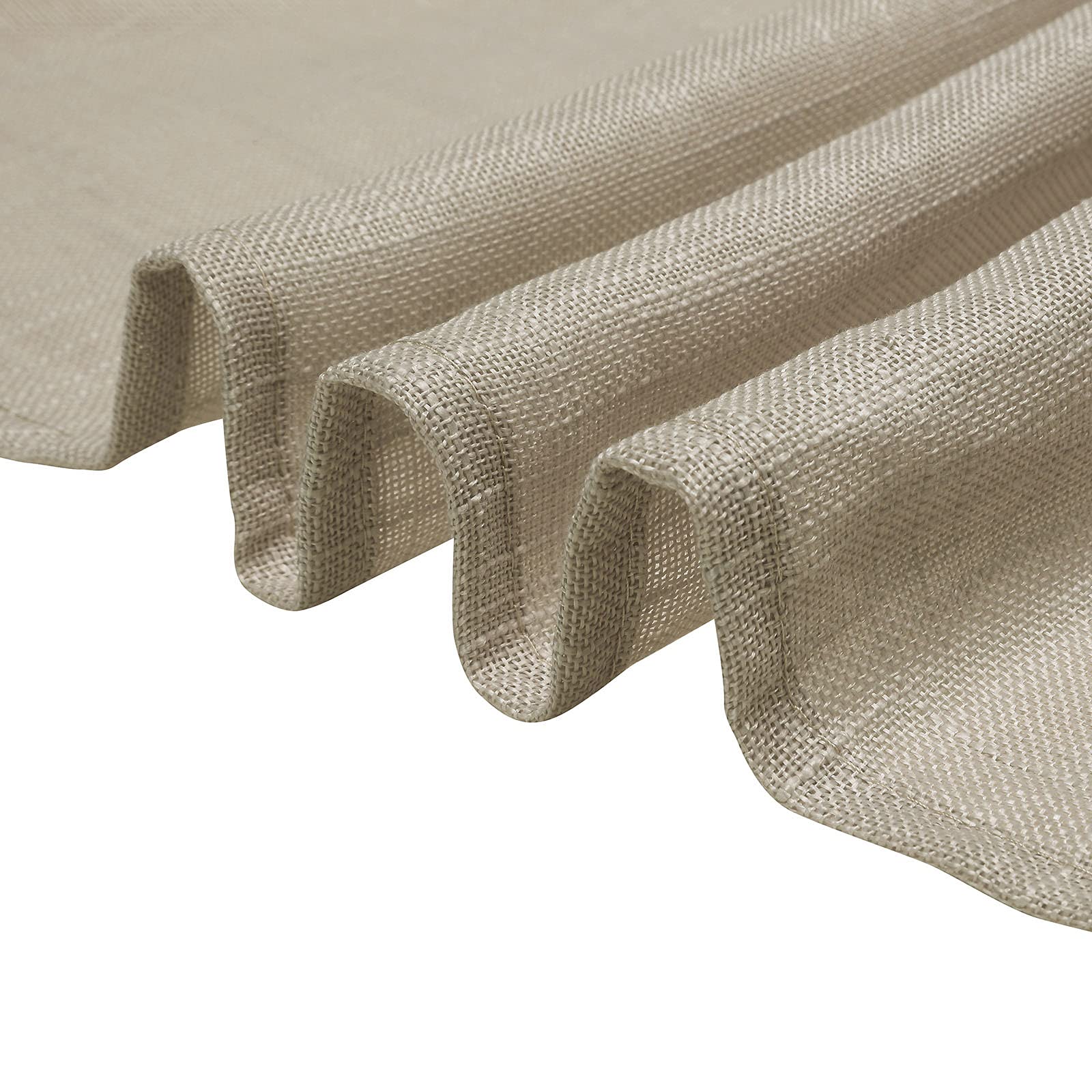 Premium Faux Linen Square Tablecloth - Wrinkle Resistant Beige Slubby Textured Weave for Kitchen, Restaurant, Indoor, Outdoor & Picnic - 72