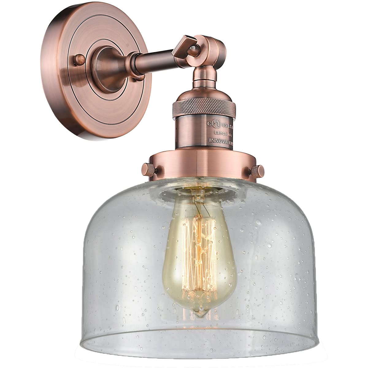 Innovations INNO203-AC-G74-LED Modern Copper LED Wall Sconce Light Fixture - Energy Efficient Indoor/Outdoor Lighting for Bedroom, Hallway, Patio & Porch