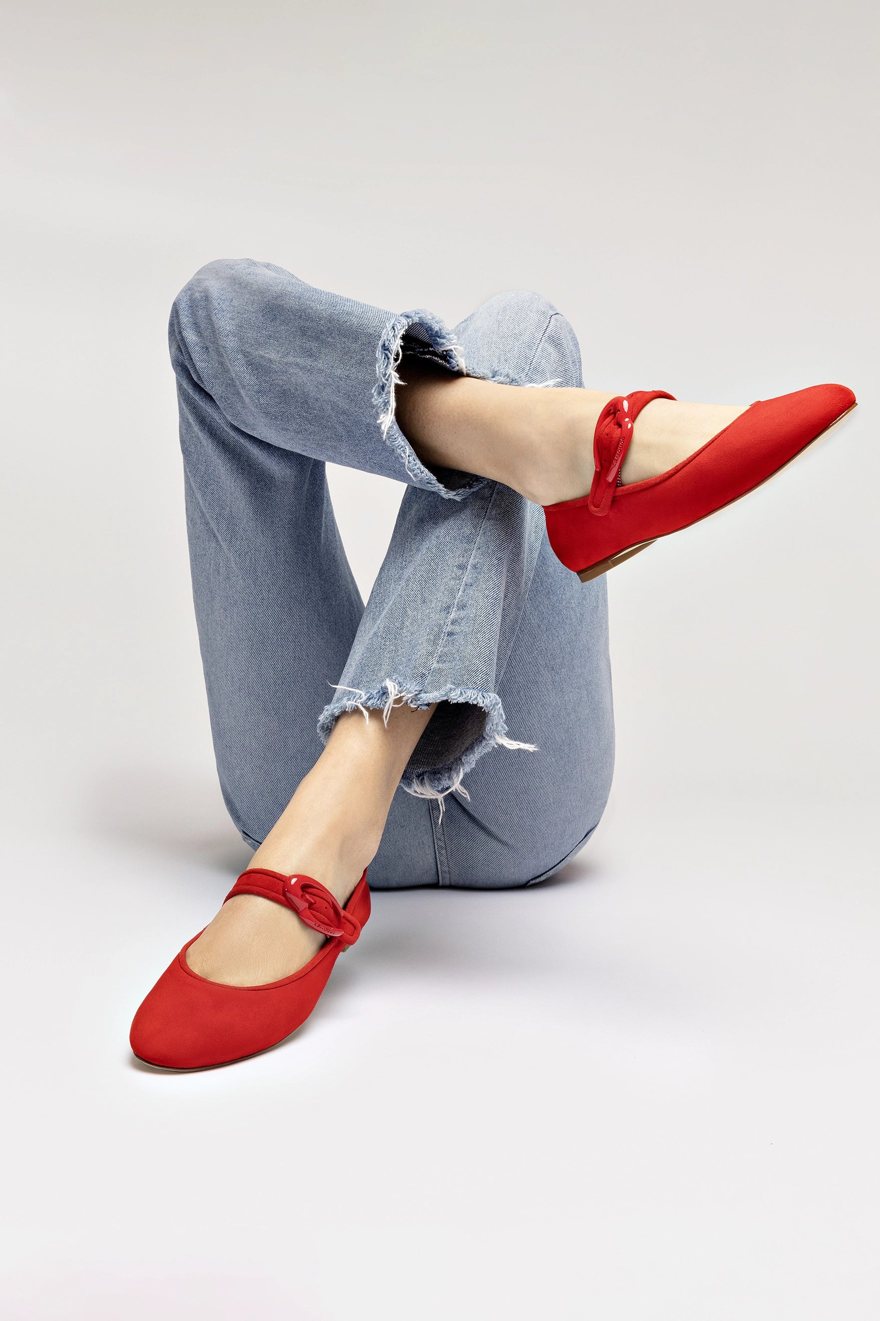 Verona Ballet Flat Shoes for Women - Comfortable Scarlet Suede Slip-On Loafers | Perfect for Work, Office, and Casual Outfits