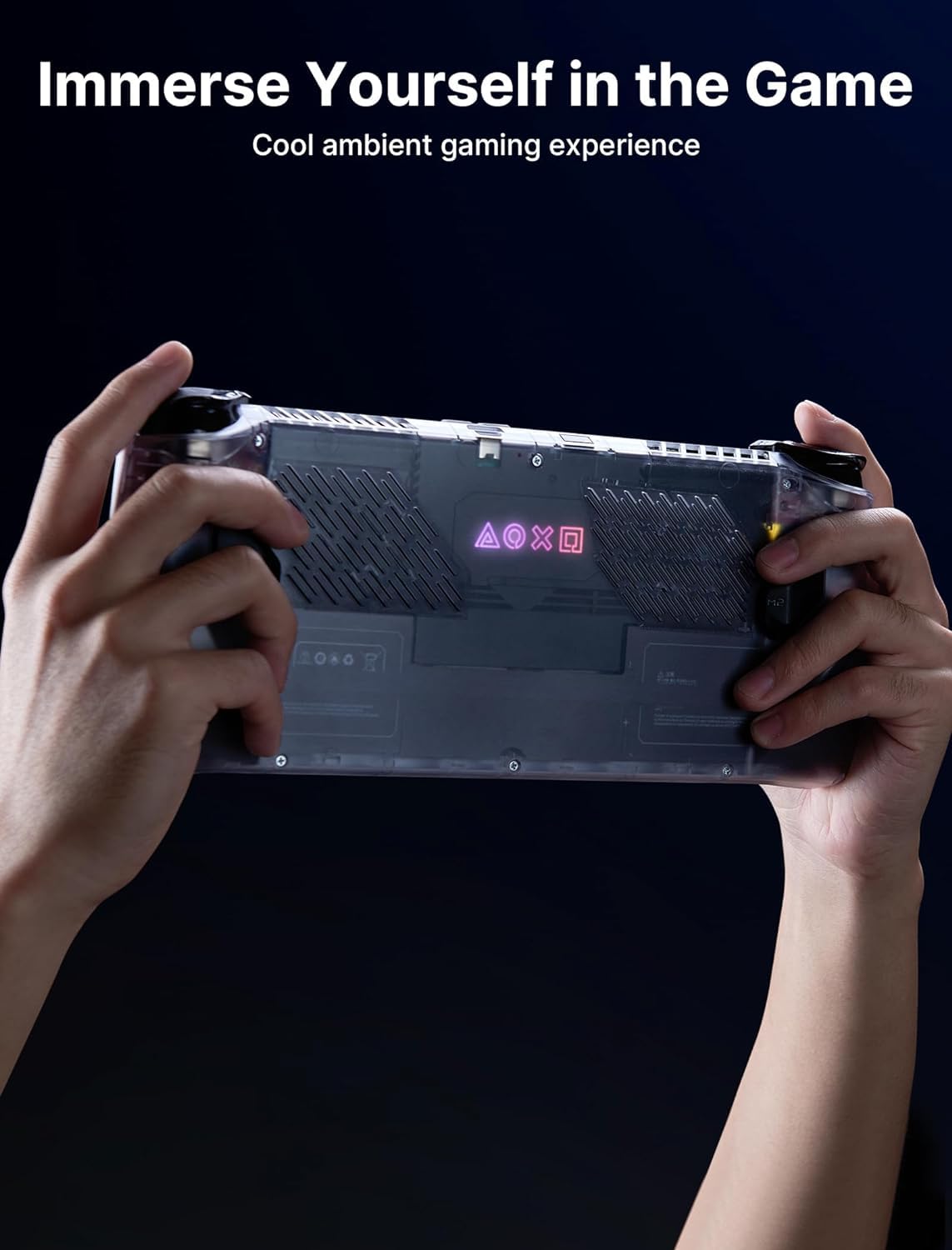 JSAUX RGB Transparent Back Plate for ASUS ROG Ally - DIY Clear Replacement Shell Case Accessories (PC0110) | Gaming Upgrade for Enhanced Aesthetics & Cooling | Perfect for Custom Mods & PC Gaming Setups