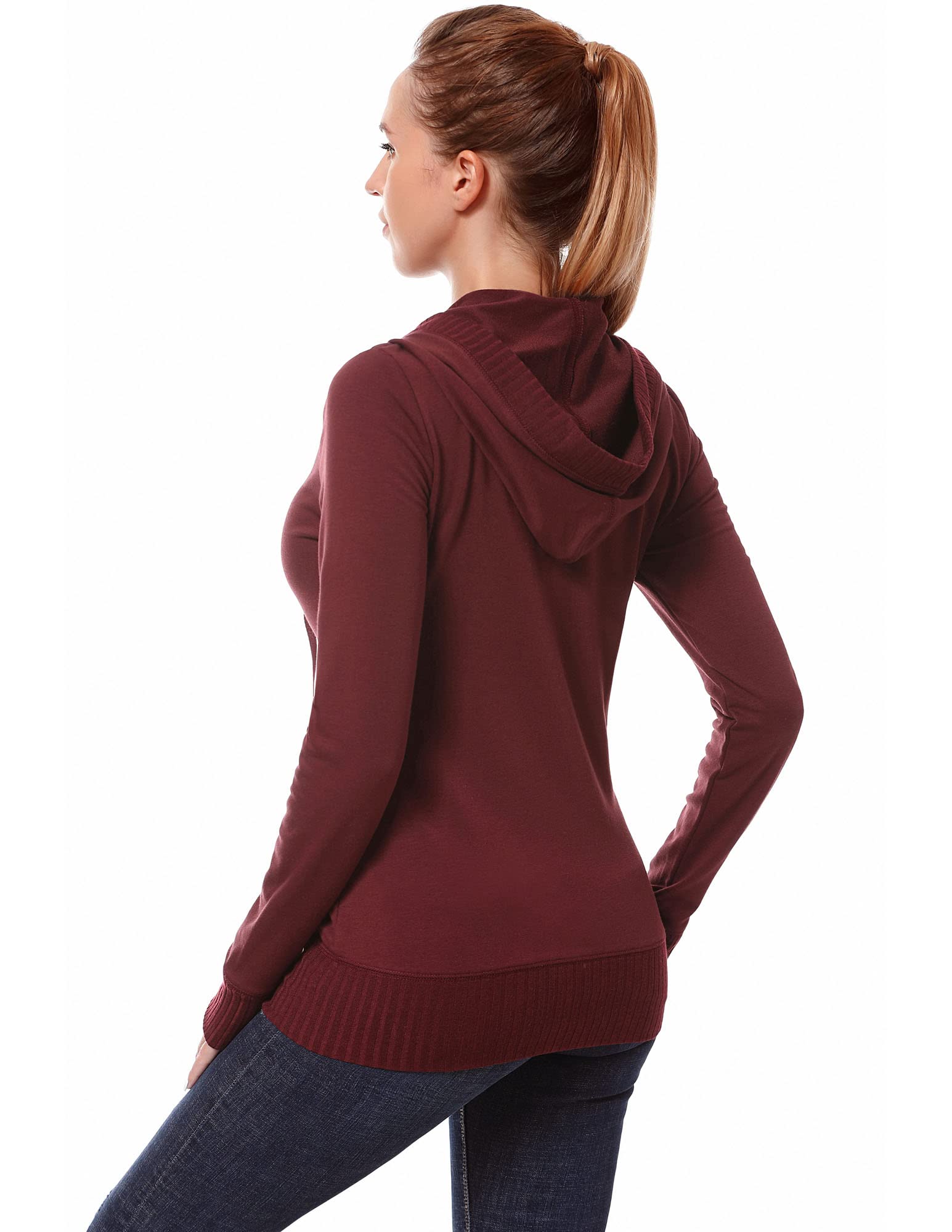AmélieBoutik Women's Cotton Blend Zip-Up Hoodie with Kangaroo Pocket - Cozy Long Sleeve Jacket for Casual Wear, Outdoor Activities & Lounge Comfort
