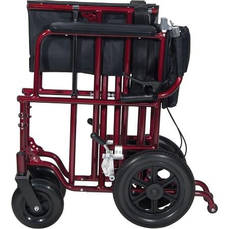 Heavy Duty Bariatric Transport Chair for Adults - 500 lbs Weight Capacity - Foldable Wheelchair for Travel & Outdoor Use