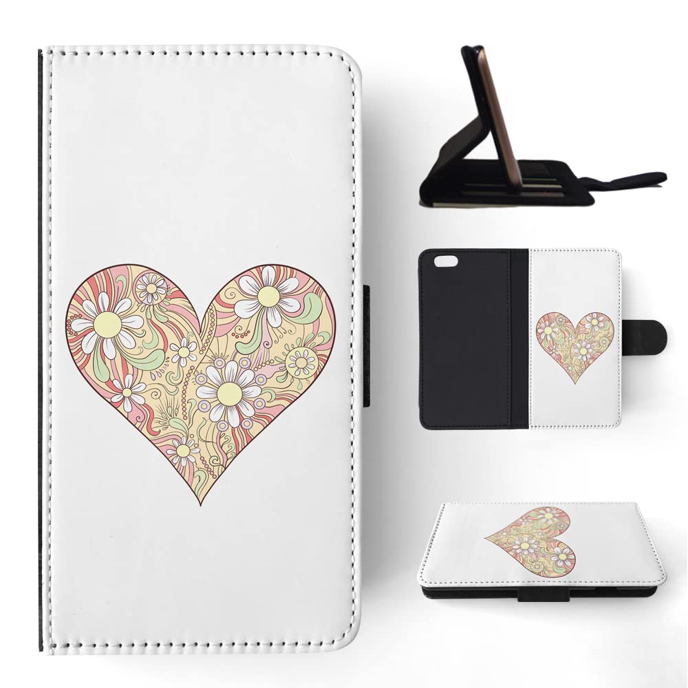 Heart Flip Wallet Phone Case for Apple iPhone 6/6S - Slim Protective Cover with Card Slots | Perfect for Daily Use, Travel & Hands-Free Convenience