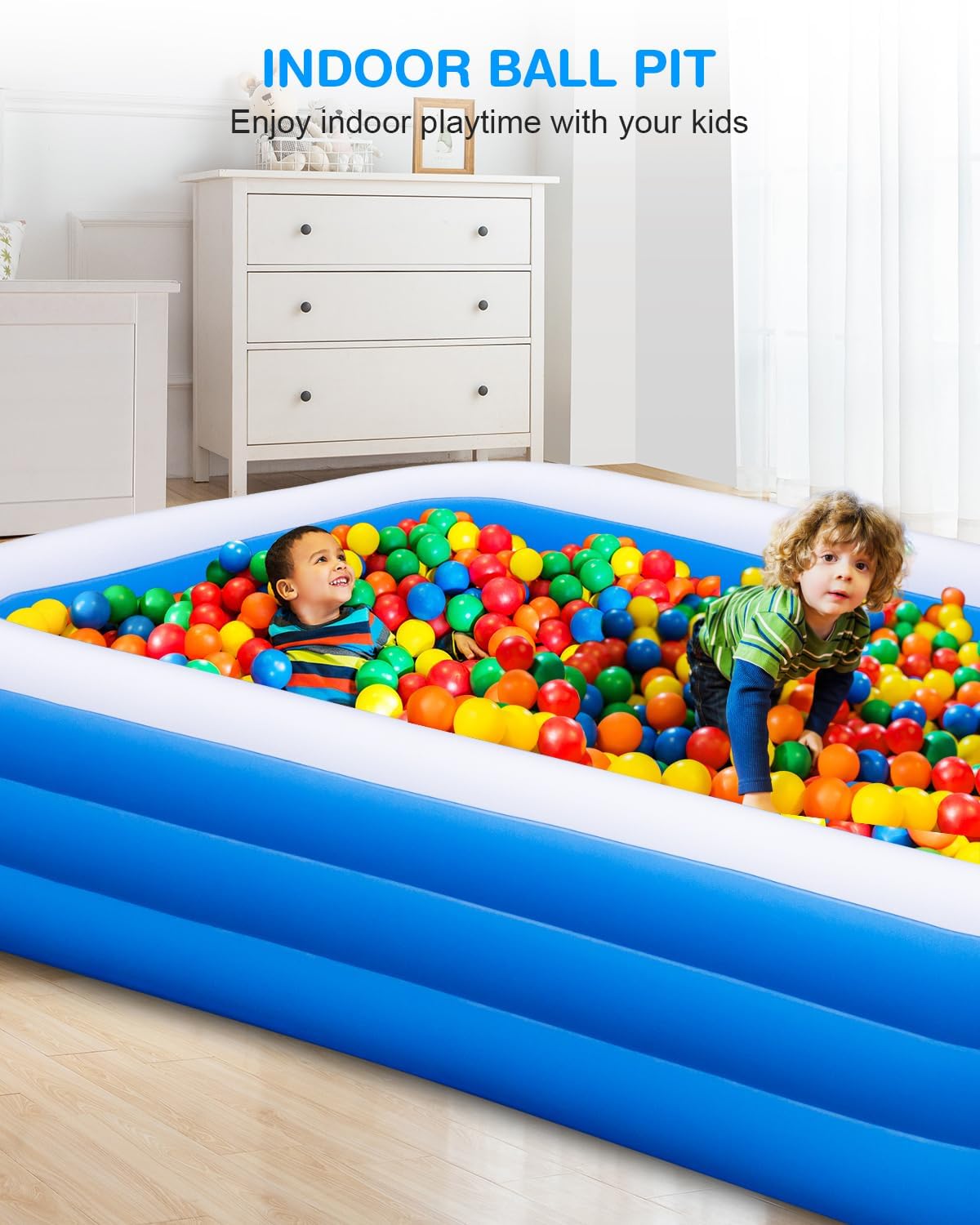 Large Inflatable Swimming Pool for Kids & Adults, 130