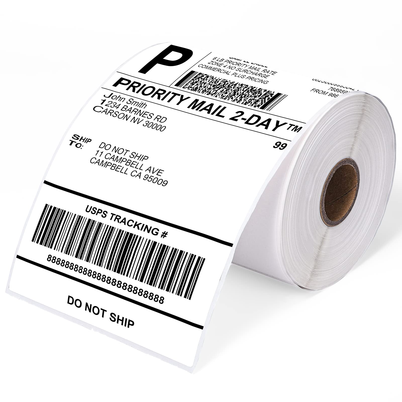 Ponek 4x6 Thermal Shipping Labels - 250 Roll Pack, Compatible with Rollo, Zebra & Direct Thermal Printers - Perfect for E-commerce, Logistics & Package Tracking