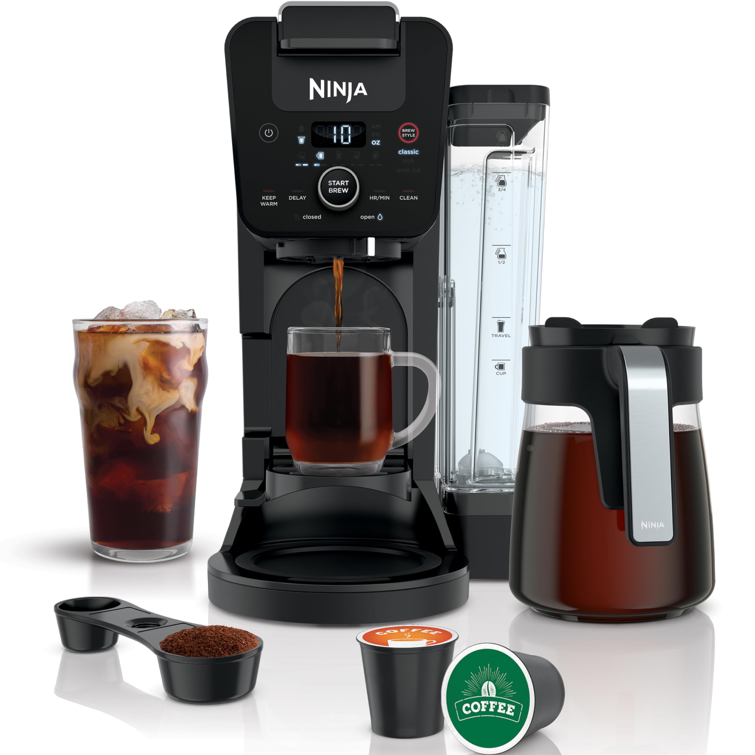 Ninja DualBrew Pro Specialty Coffee Maker - 12 Cup Single Serve Machine with K-Cup & Paper Filter Compatibility for Hot & Iced Coffee | Perfect for Home, Office & Entertaining | CFP201