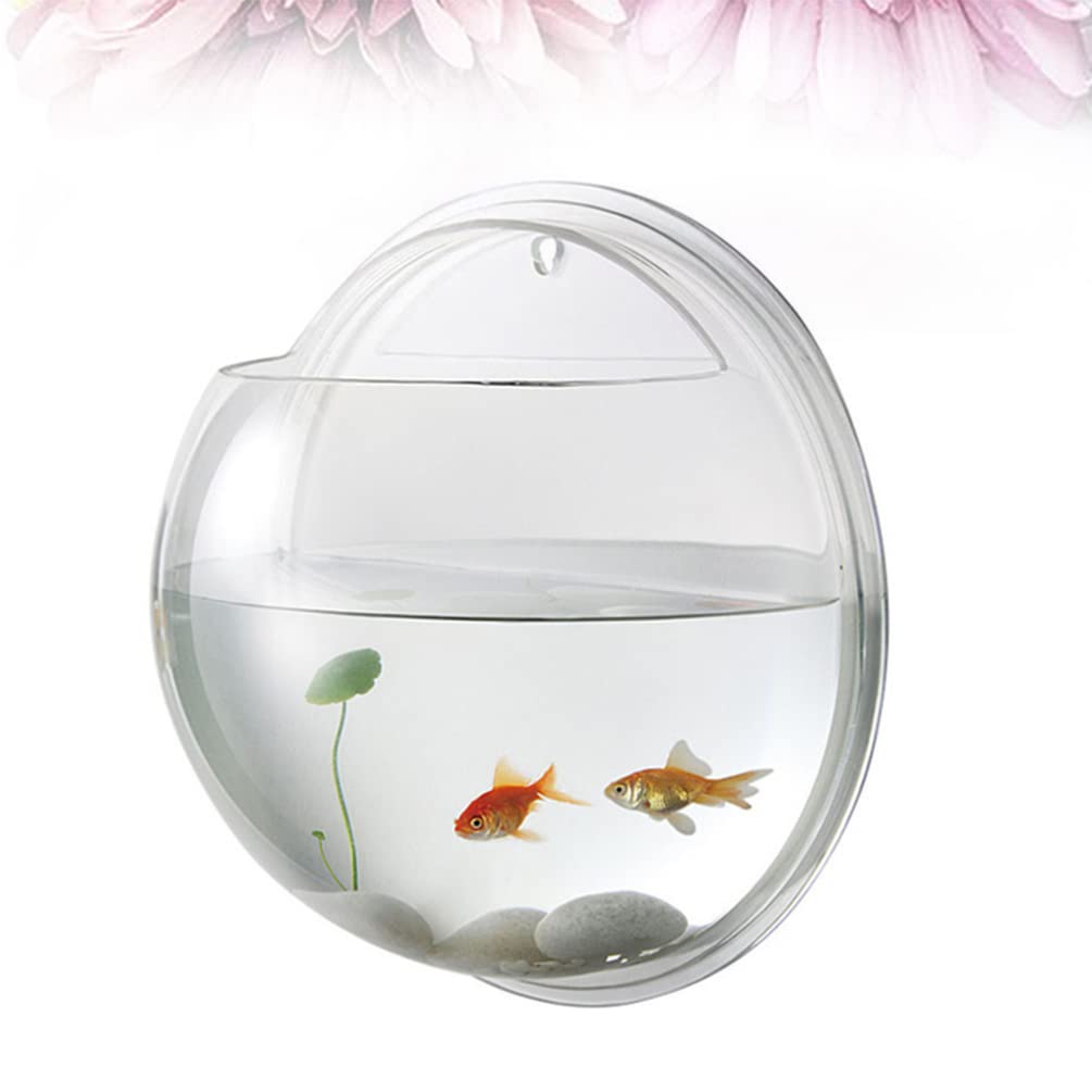 ULTECHNOVO Clear Acrylic Wall-Mounted Fish Bowl - Hanging Betta Fish Tank & Plant Pot for Home/Office Decoration | Space-Saving Wall Aquarium for Small Fish & Succulents