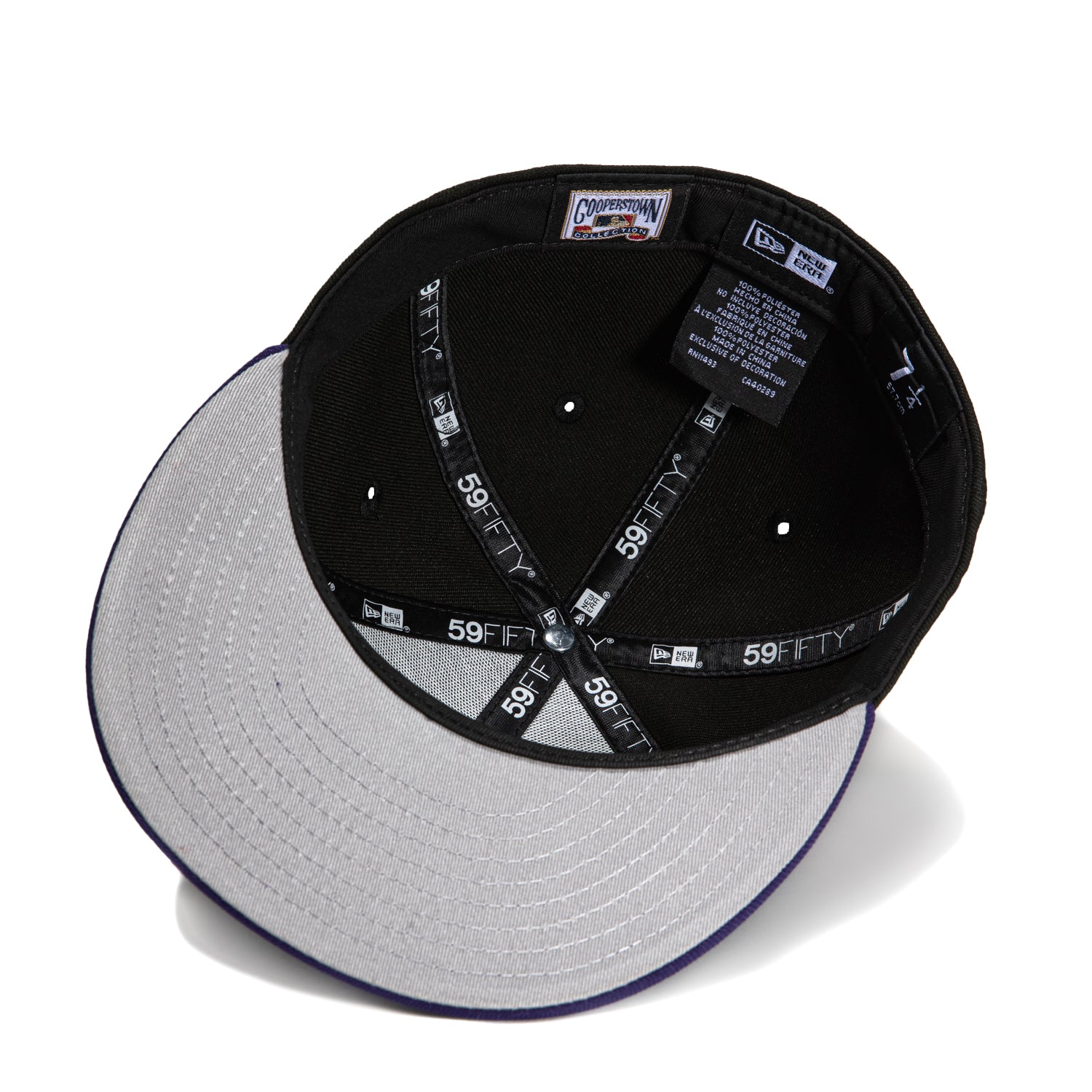 New Era 59Fifty Cleveland Guardians Inaugural Patch Script Hat - Black & Purple Baseball Cap for Men & Women | Game Day, Fan Gear, Streetwear Fashion
