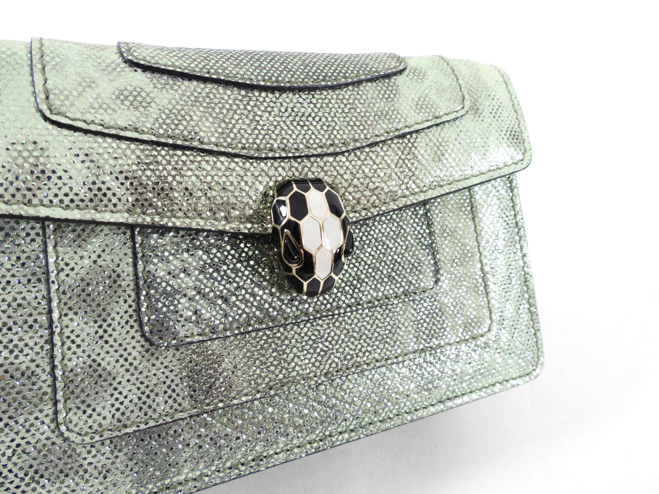 Bulgari Mini Metallic Green Serpenti Forever Crossbody Bag - Luxury Designer Handbag for Women | Perfect for Evening Parties, Date Nights & Special Occasions