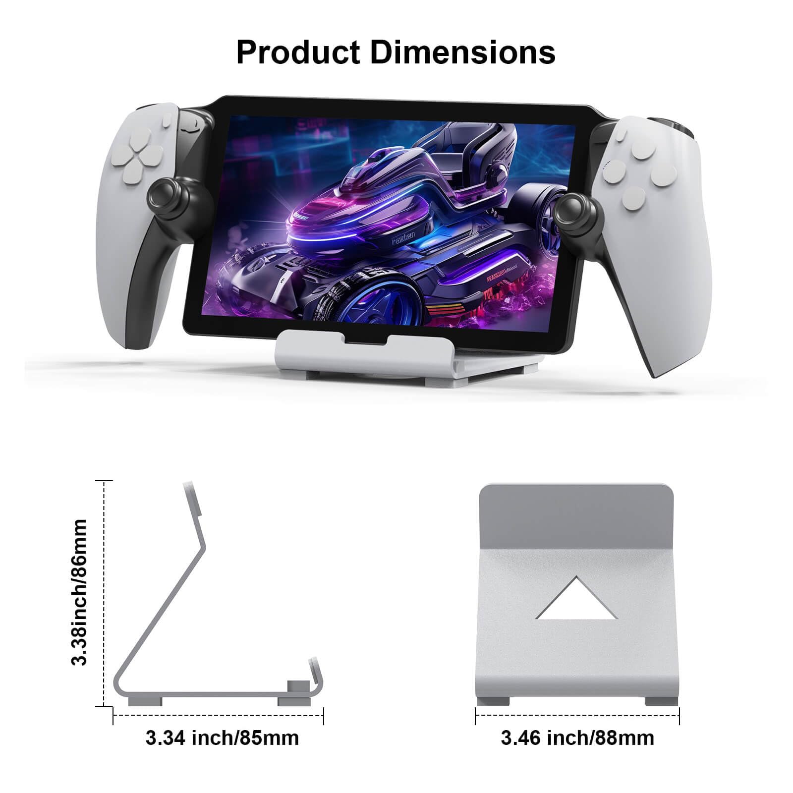 HEATFUN PS5 Portal Remote Player Metal Stand - White | Premium Aluminum Holder for PlayStation 5 Accessories | Perfect for Gaming Setup & Living Room Organization