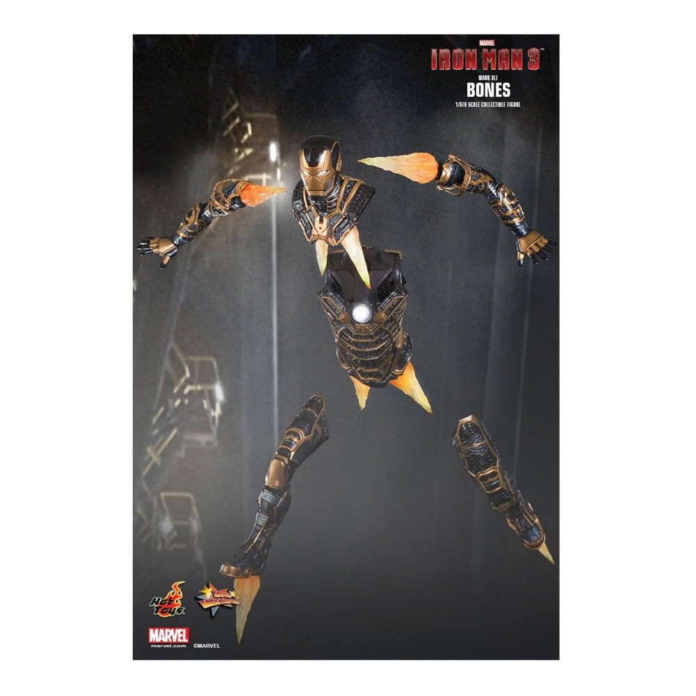 Hot Toys Iron Man Mark 41 Bones 1/6 Scale Collectible Action Figure - Movie Masterpiece from Iron Man 3 | Perfect for Marvel Fans, Display Collections & Superhero Decor