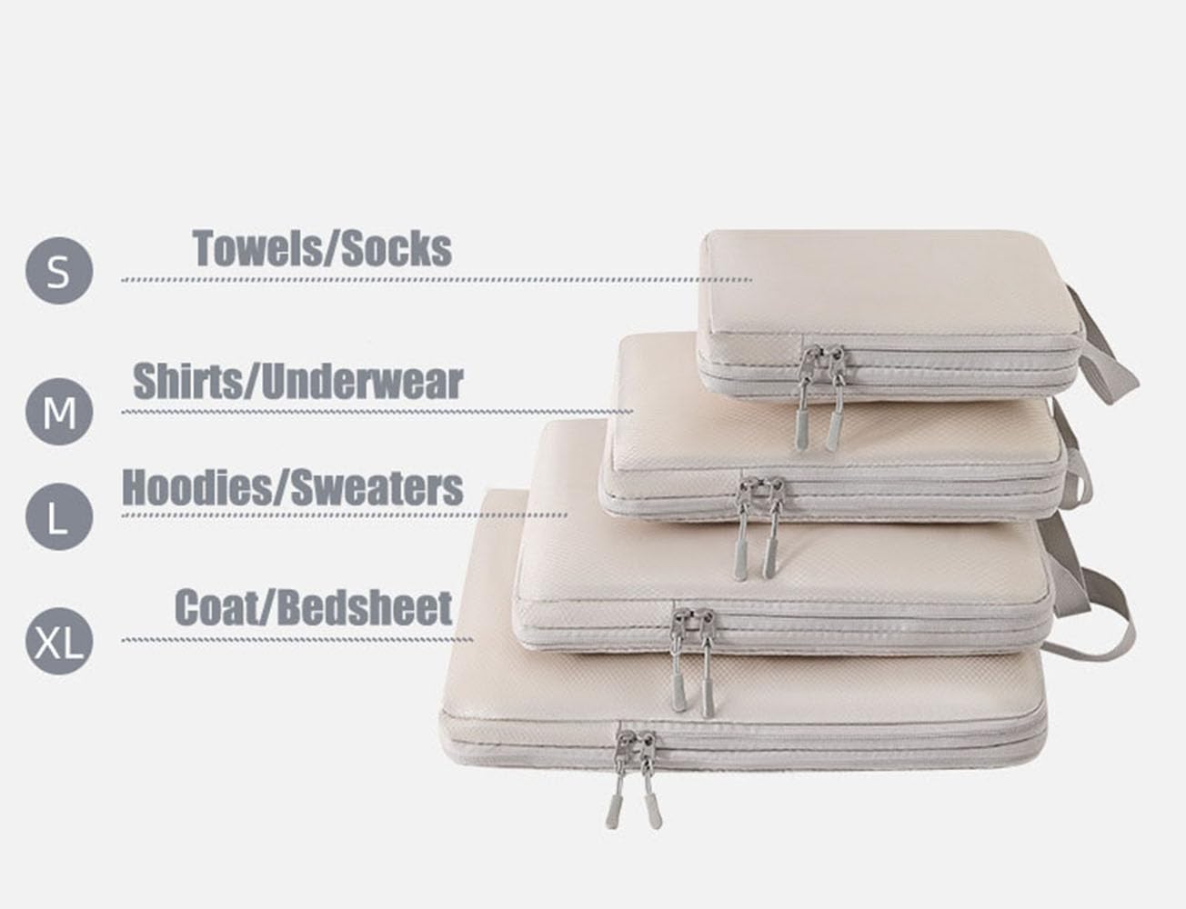 4-Piece Expandable Compression Packing Cubes Set - Space-Saving Travel Organizers for Suitcases, Carry-Ons & Backpacks | Perfect for Business Trips, Vacations & Weekend Getaways