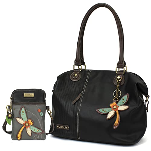 Black Tote + Dragonfly Purse