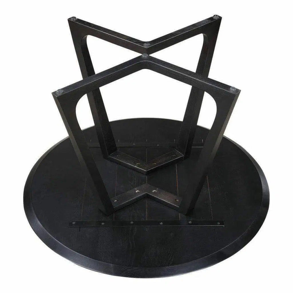 47.5 Inch Round Black Mid-Century Modern Dining Table - Perfect for Small Spaces, Breakfast Nooks & Contemporary Dining Rooms