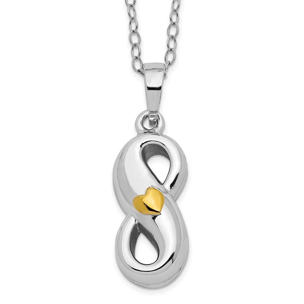 Ryan Jonathan Sterling Silver & Gold Tone Infinite Love Ash Holder Necklace - 18