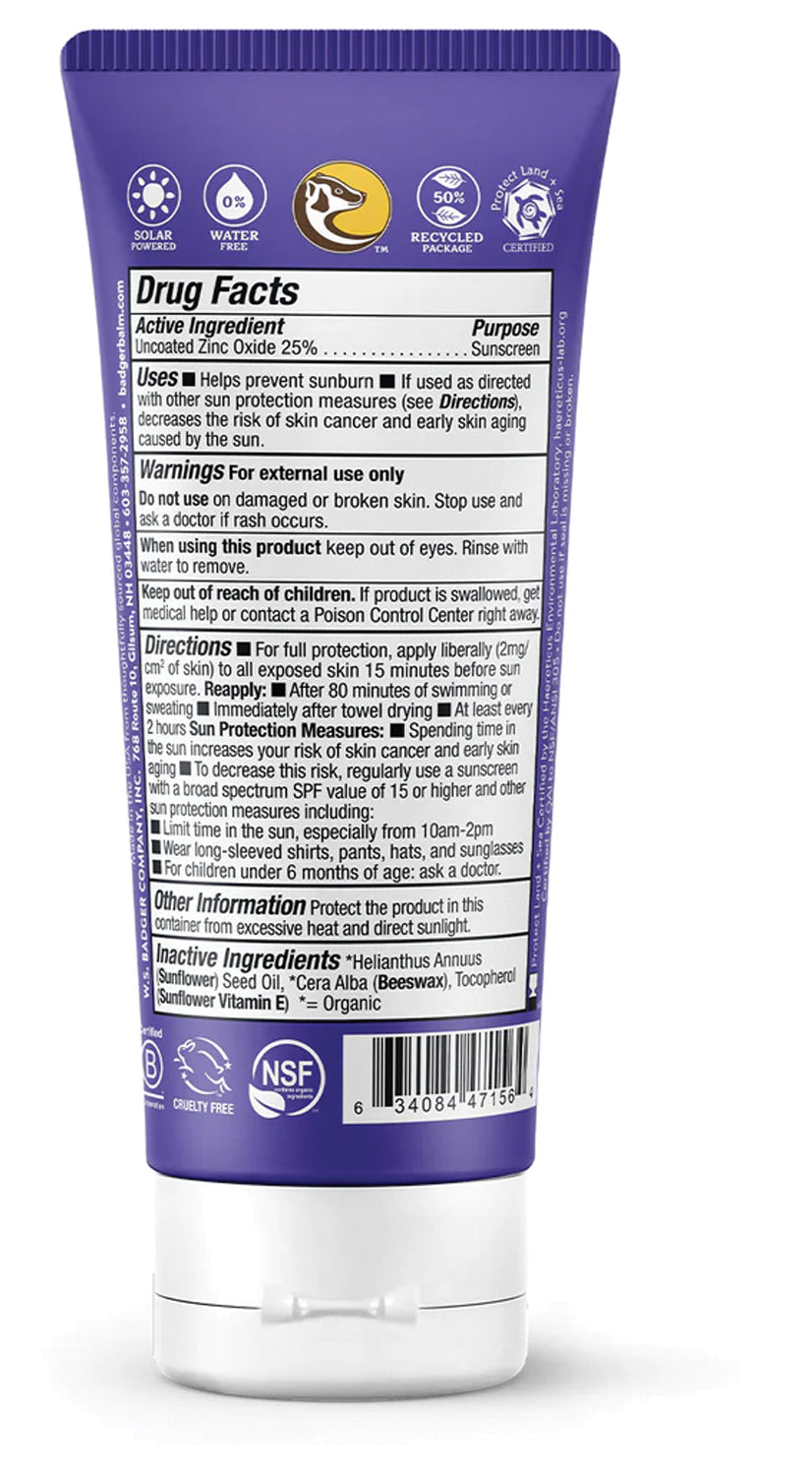 Badger SPF 50 Sport Mineral Sunscreen - Broad Spectrum Water Resistant Sunscreen for Active Outdoor Sports & Daily Protection