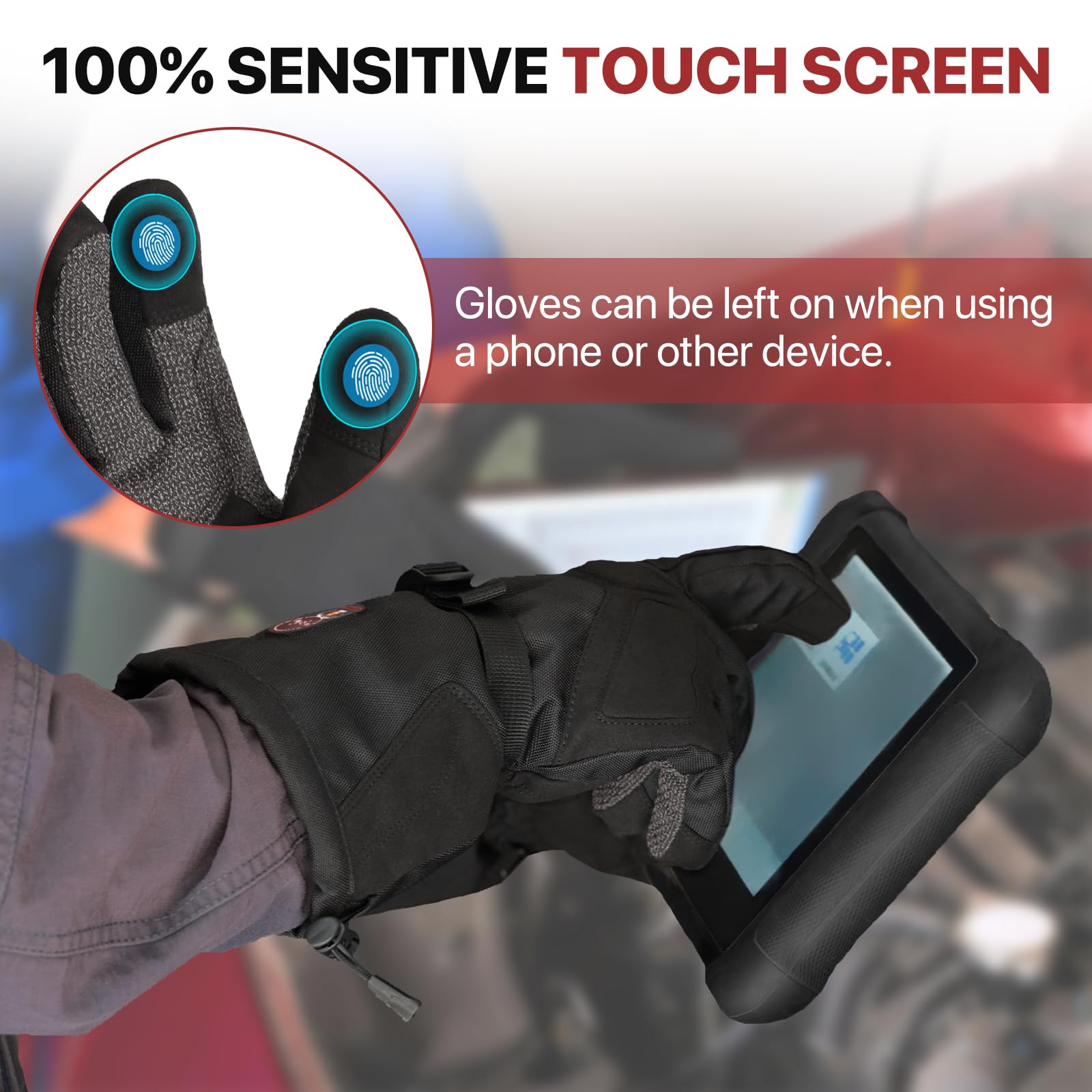 SNOW DEER Rechargeable Heated Gloves for Men & Women - Waterproof, Cut-Resistant, Touchscreen Compatible Winter Work Gloves - Perfect for Outdoor Jobs, Construction, Motorcycling & Cold Weather Activities