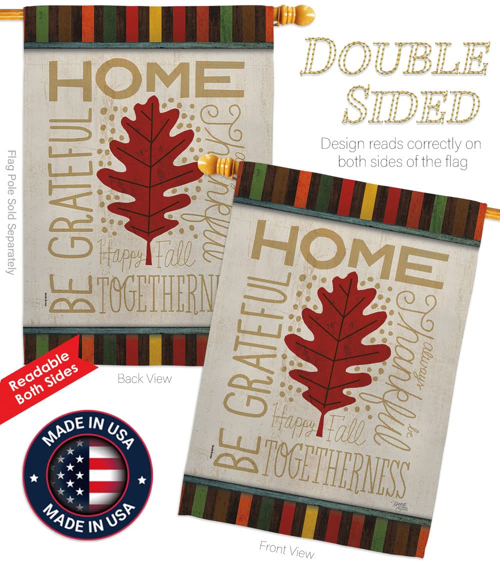 Breeze Decor Fall Harvest Vertical Flags Set - House & Garden Decor for Autumn