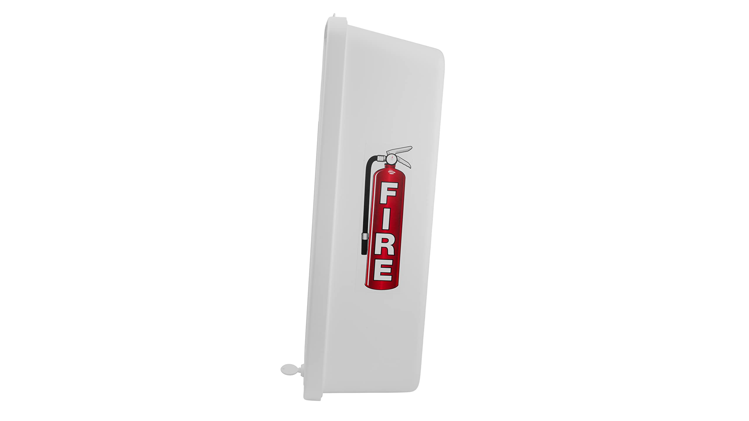 10 lb. White Fire Extinguisher Cabinet - Surface Mount Wall Storage for Indoor & Outdoor Use - Perfect for Kitchens, Garages, and Commercial Buildings