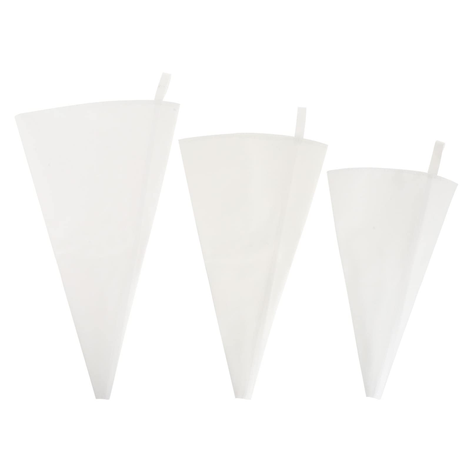 Angoily 3-Piece Reusable Pastry Bags Set - Premium Polyester Cotton Icing Bags for Cake Decorating, Cookie Piping & Cupcake Frosting - Baking Essentials for Home Bakers & Professional Chefs (White)
