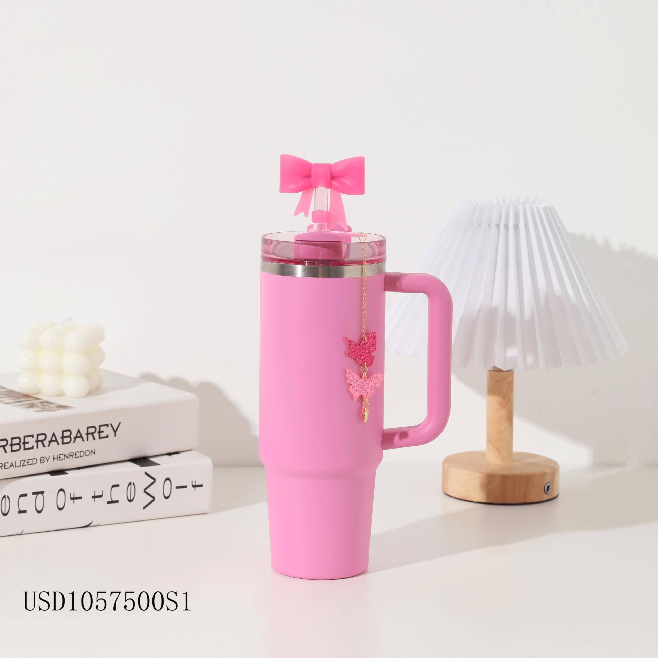 10mm Flying Monkey & Butterfly Straw Charms Set - 2pc Bow Straw Covers for 30oz & 40oz Tumblers - Cute Cup Accessories for Starbucks, Stanley, Hydro Flask (Perfect for Parties, Travel & Gift Giving)